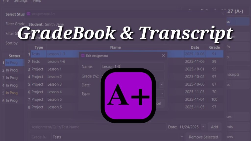 GradeBook and Transcript Banner