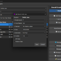 Adding Student Classes Adding Student Classes